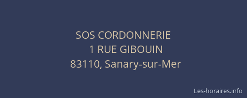 SOS CORDONNERIE