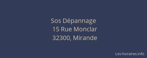 Sos D&eacute;pannage