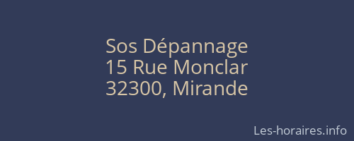 Sos Dépannage