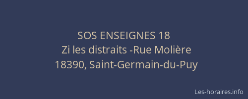SOS ENSEIGNES 18