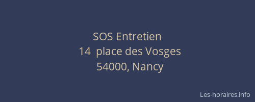 SOS Entretien