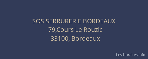 SOS SERRURERIE BORDEAUX