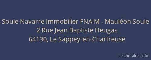 Soule Navarre Immobilier FNAIM - Maul&eacute;on Soule