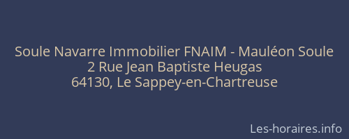 Soule Navarre Immobilier FNAIM - Mauléon Soule