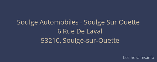 Soulge Automobiles - Soulge Sur Ouette
