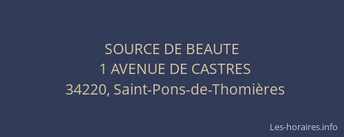 SOURCE DE BEAUTE