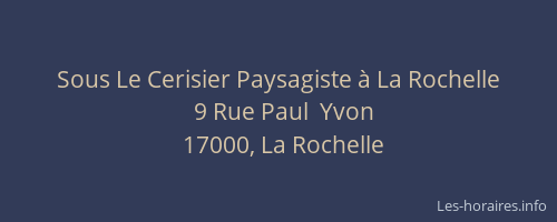 Sous Le Cerisier Paysagiste à La Rochelle