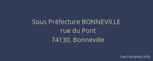 Sous Préfecture BONNEVILLE