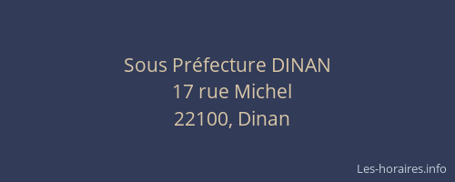 Sous Pr&eacute;fecture DINAN