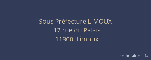Sous Préfecture LIMOUX