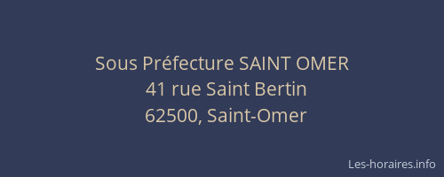 Sous Préfecture SAINT OMER