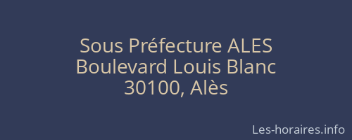 Sous Préfecture ALES