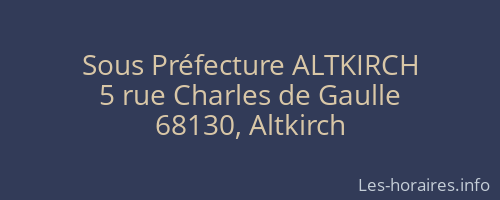 Sous Préfecture ALTKIRCH