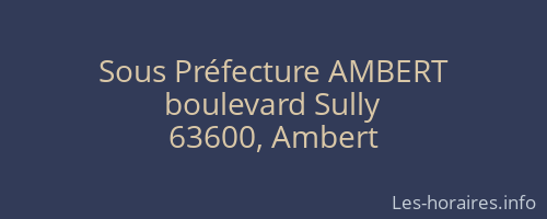 Sous Préfecture AMBERT