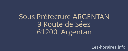Sous Préfecture ARGENTAN