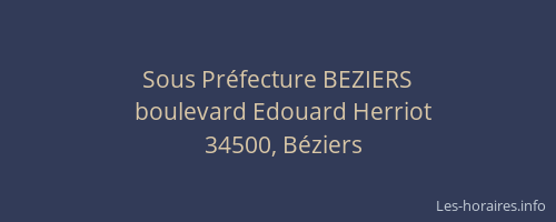 Sous Préfecture BEZIERS