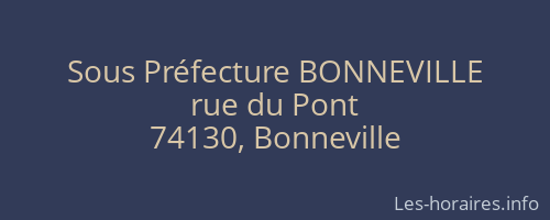 Sous Préfecture BONNEVILLE