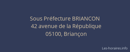 Sous Préfecture BRIANCON