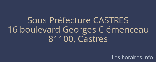Sous Préfecture CASTRES