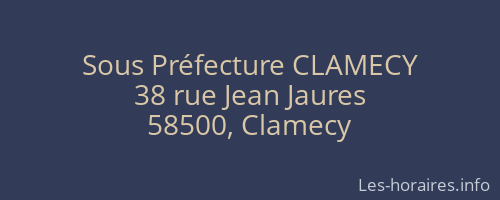 Sous Préfecture CLAMECY
