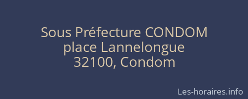 Sous Préfecture CONDOM