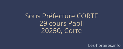 Sous Préfecture CORTE