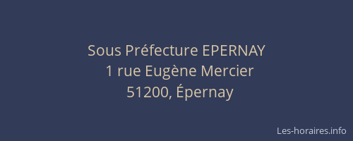 Sous Préfecture EPERNAY