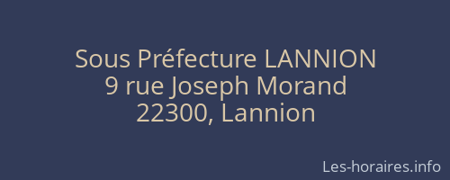 Sous Préfecture LANNION