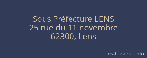 Sous Préfecture LENS