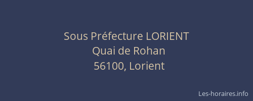 Sous Préfecture LORIENT
