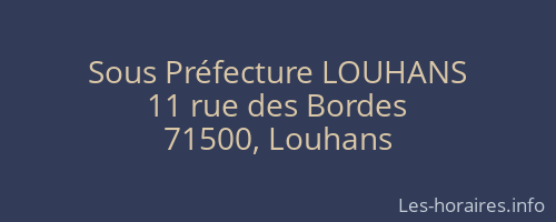 Sous Préfecture LOUHANS
