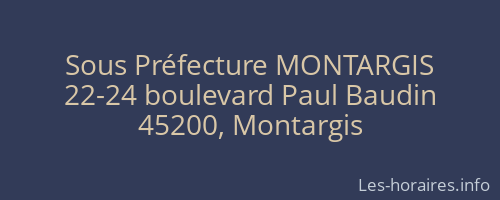 Sous Préfecture MONTARGIS