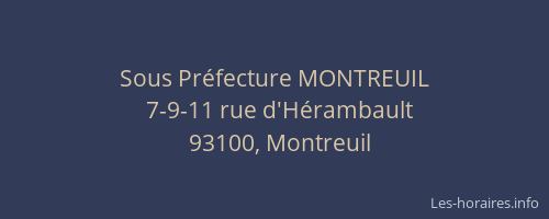 Sous Préfecture MONTREUIL