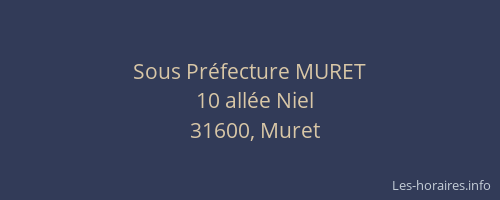 Sous Préfecture MURET