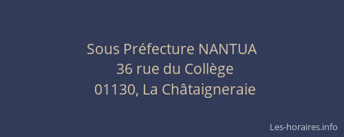 Sous Préfecture NANTUA