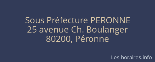 Sous Préfecture PERONNE