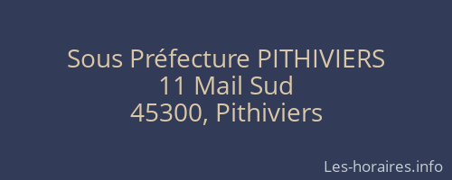 Sous Préfecture PITHIVIERS