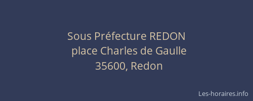 Sous Préfecture REDON
