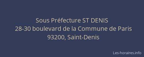 Sous Préfecture ST DENIS
