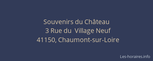Souvenirs du Ch&acirc;teau