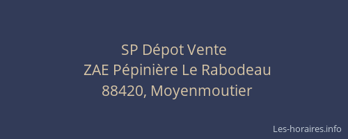SP D&eacute;pot Vente
