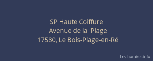 SP Haute Coiffure