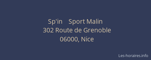 Sp'in    Sport Malin