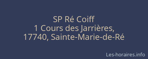 SP Ré Coiff
