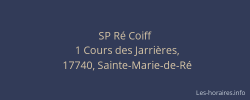 SP R&eacute; Coiff