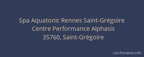 Spa Aquatonic Rennes Saint-Grégoire