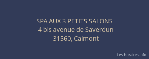 SPA AUX 3 PETITS SALONS