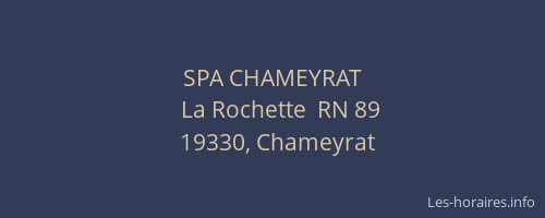 SPA CHAMEYRAT
