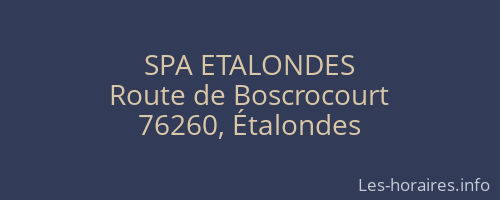 SPA ETALONDES