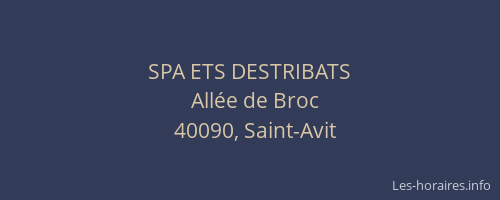 SPA ETS DESTRIBATS